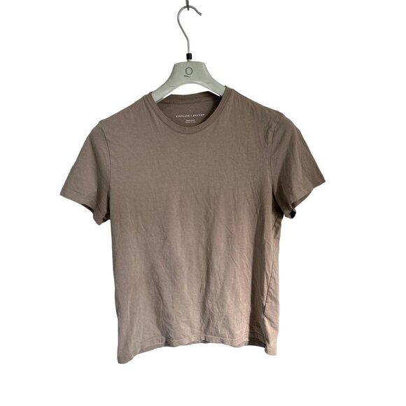 EVERLANE UNIFORM Crewneck Tee Beige Cotton T-Shirt Size Small - Picture 1 of 5